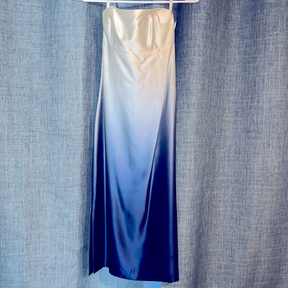 Ombré strapless silk dress